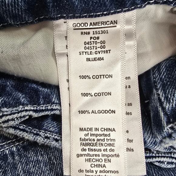 Good American‎ Good Vintage Distressed Jeans Leopard Print Detailing Size 16 - Picture 13 of 15